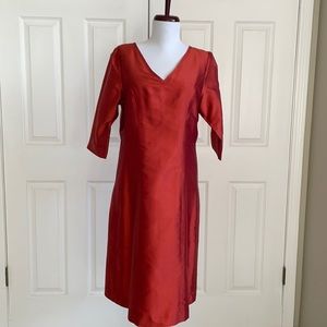 NWOT 100% silk, hand tailored dress